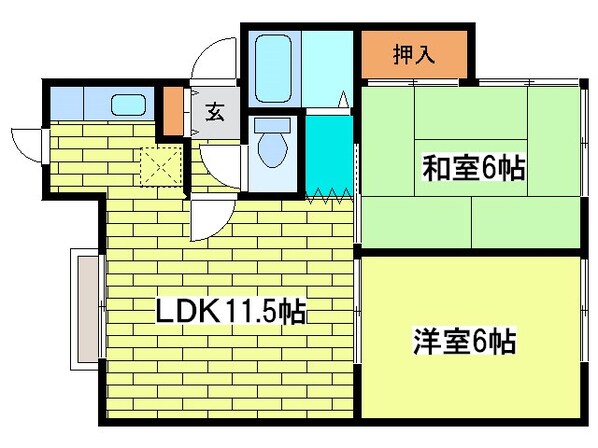 北陽ハイツの物件間取画像